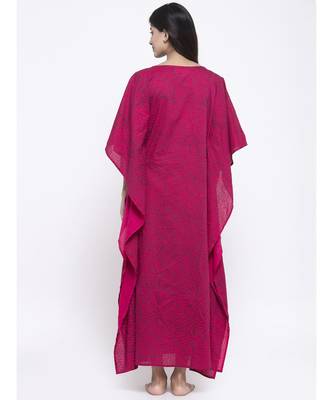 Peach  Hand Block Kaftan 4