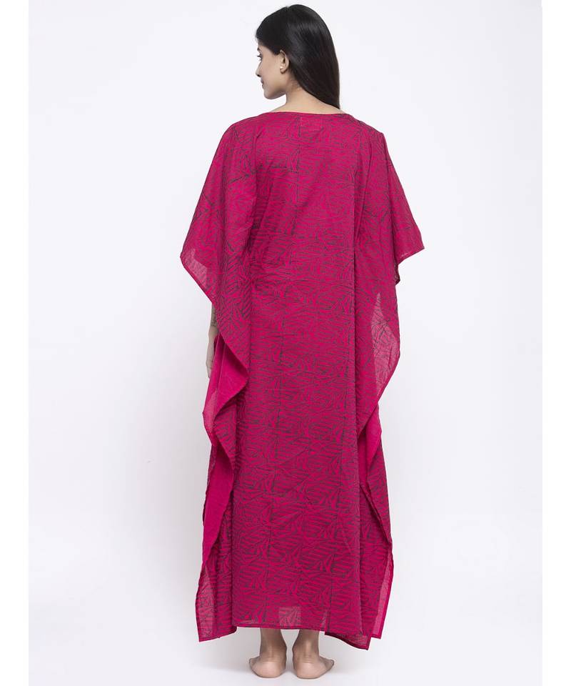 Peach  Hand Block Kaftan