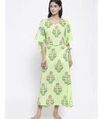 Light Green  Hand Block Kaftan