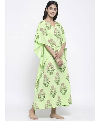Light Green  Hand Block Kaftan 5