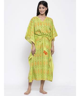 Round Neck Multi Printed Kaftan 1