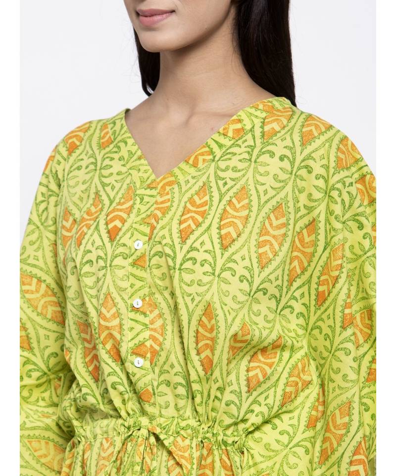 Round Neck Multi Printed Kaftan