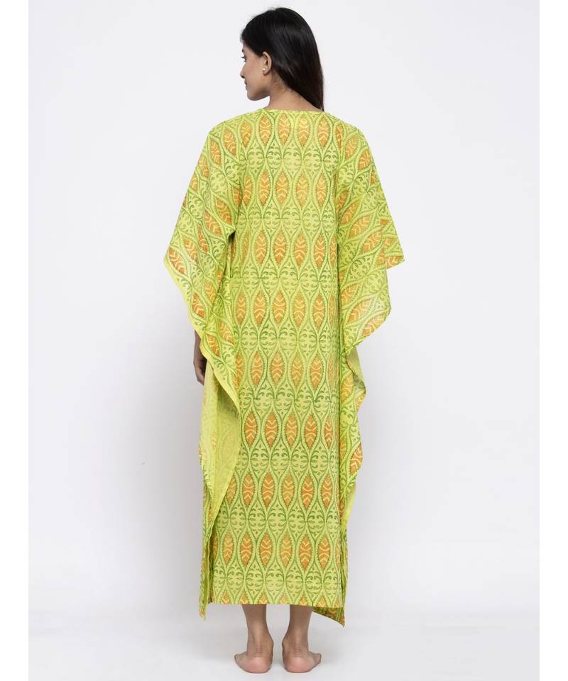 Round Neck Multi Printed Kaftan