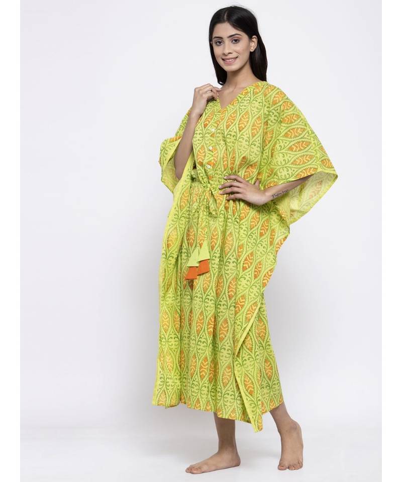 Round Neck Multi Printed Kaftan