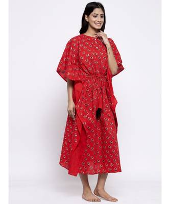 RED Button-down Kaftan 1