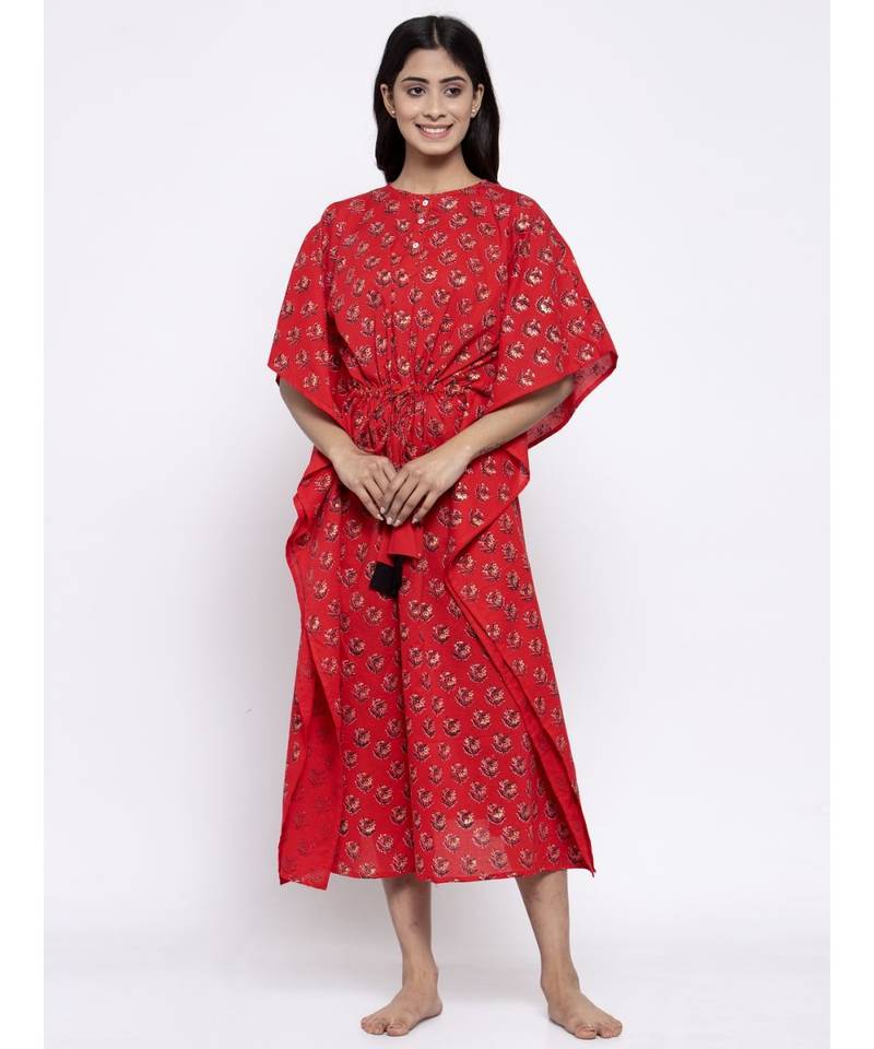RED Button-down Kaftan