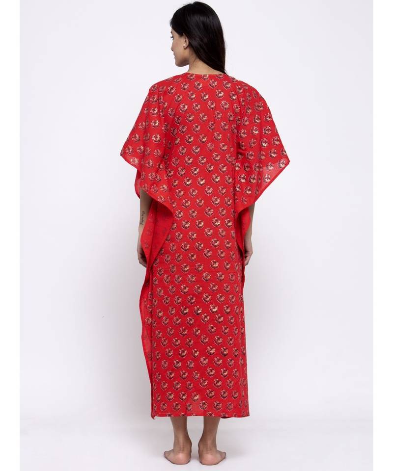 RED Button-down Kaftan
