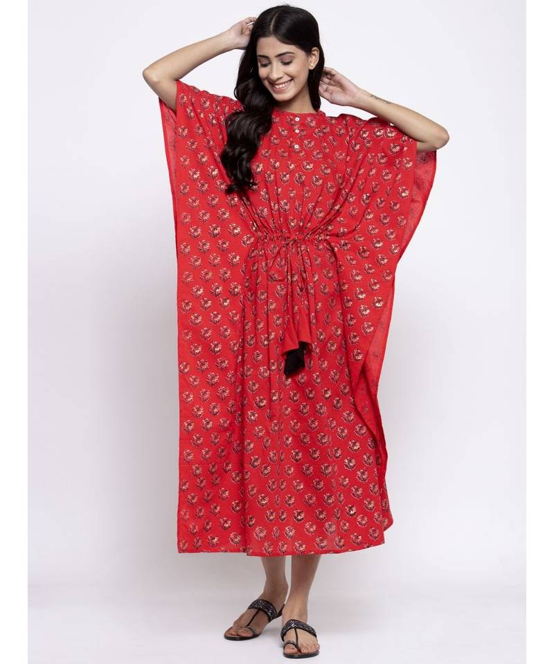 RED Button-down Kaftan