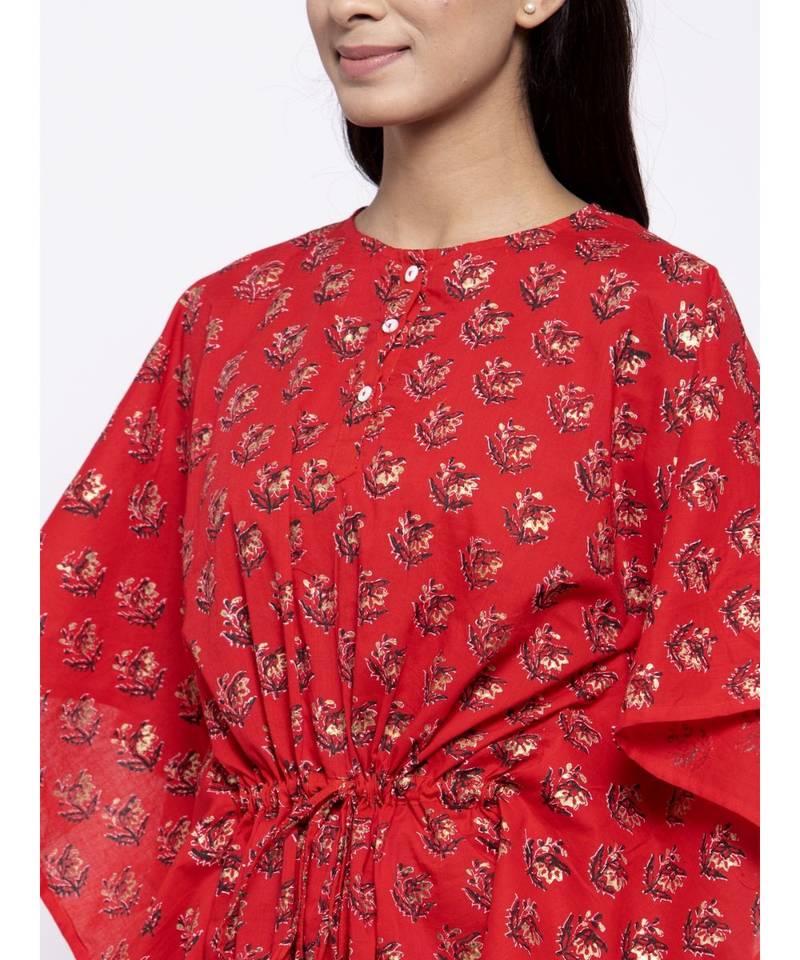 RED Button-down Kaftan