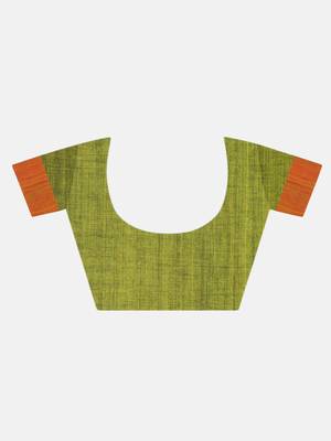 Yellow and Black Buti Work Khadi Cotton Handloom Saree With blouse 6