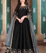 Black embroidered silk salwar