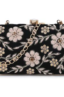 Embellished Box Clutch with Chain Strap