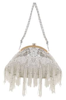 Tasselled Purse Clutch with Wrist Loop