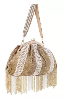 Tasselled Purse Clutch with Wrist Loop