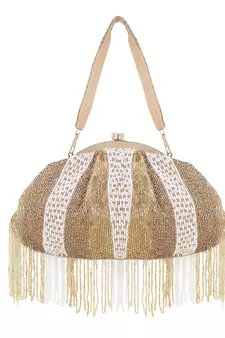 Tasselled Purse Clutch with Wrist Loop