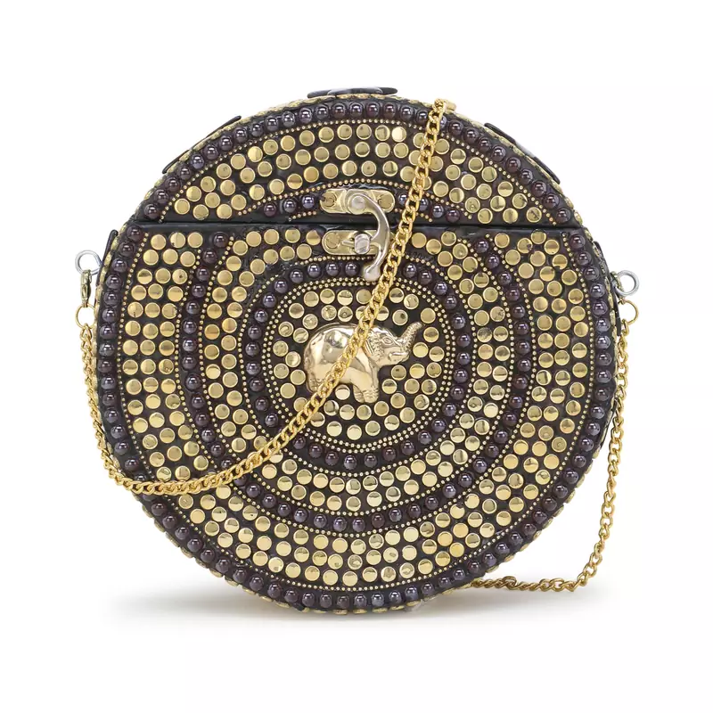 Metal Box Clutch with Chain Strap