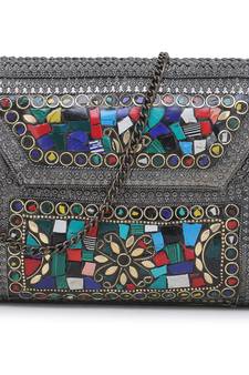 Metal Box Clutch with Chain Strap