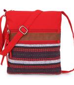 Cotton Red  sling bag