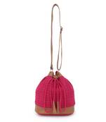 Canvas  Pink  sling bag