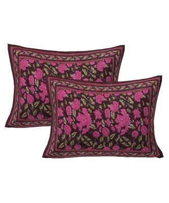 Cotton King Size 240 TC Maroon Floral Decor Double Bedsheet 2