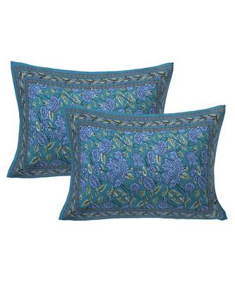 Cotton King Size 240 TC Green Floral Decor Double Bedsheet 2