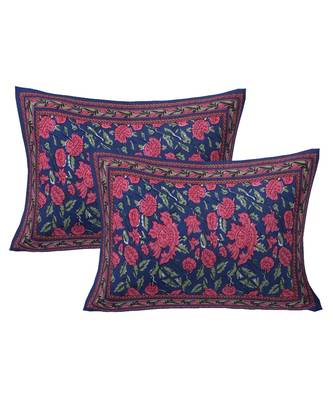 Cotton King Size 240 TC Blue Floral Decor Double Bedsheet 2