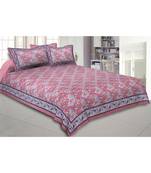 Cotton King Size 240 TC Pink Floret Bed Double Bedsheet
