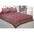 Cotton King Size 240 TC Maroon Iconic Iris Double Bedsheet