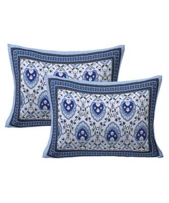 Cotton King Size 240 TC Flickering Bale Blue Double Bedsheet 2