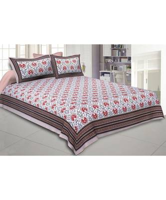 Cotton King Size 240 TC Flickering Bale Orange Double Bedsheet 1