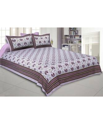 Cotton King Size 240 TC Flickering Bale Pink Double Bedsheet 1
