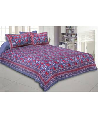 Cotton King Size 240 TC Lush Lotus Grey Double Bedsheet 1
