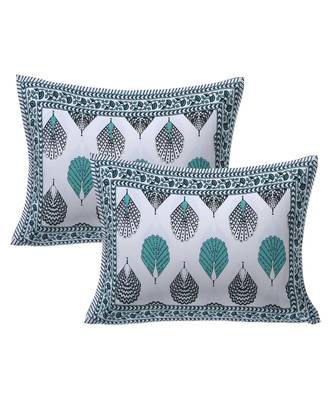 Cotton King Size 240 TC Morr Pankh Green Double Bedsheet 2