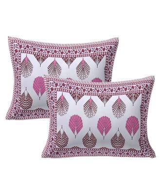 Cotton King Size 240 TC Morr Pankh Pink Double Bedsheet 2
