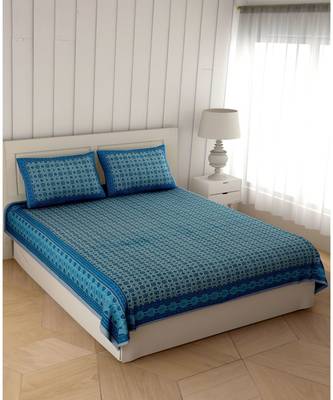 Cotton King Size 240 TC Vibrant Geometry Double Bedsheet 1