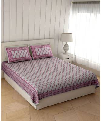 Cotton King Size 240 TC Floral Bliss Double Bedsheet 1