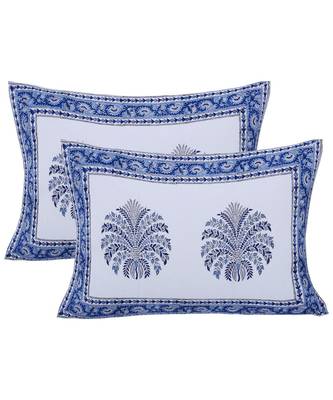 Cotton King Size 240 TC The Blue Pumpkin Hand Block Print Double Bedsheet 2