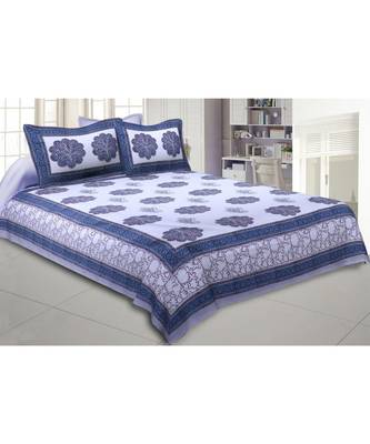 Cotton King Size 240 TC Marvelous Mughal Hand Block Print Double Bedsheet 1