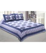 Cotton King Size 240 TC Marvelous Mughal Hand Block Print Double Bedsheet