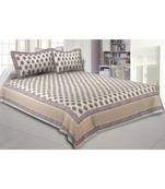 Cotton King Size 240 TC Playful Paisley Maroon Hand Block Print Double Bedsheet