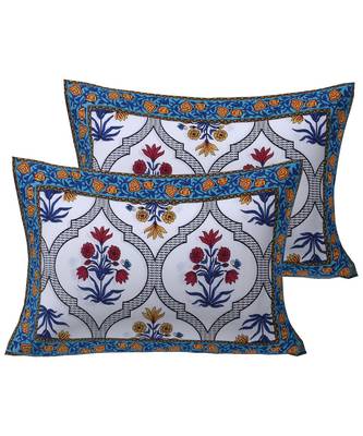 Cotton King Size 240 TC Blue Celebrations Double Bedsheet 2