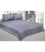 Cotton King Size 240 TC Grey Twinkling Jugnoo King Size Bedsheet