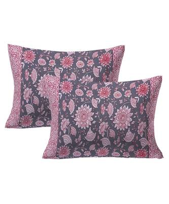 Cotton King Size 240 TC Grey Floral Flavor King Size Bedsheet 2