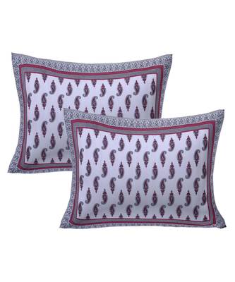 Cotton King Size 240 TC Kacchi Keri Maroon Double Bedsheet 2