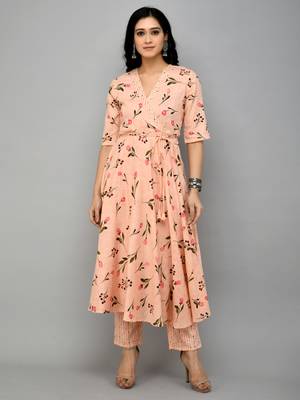 Peach Anarkali Dress set 1