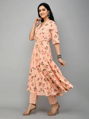 Peach Anarkali Dress set 3