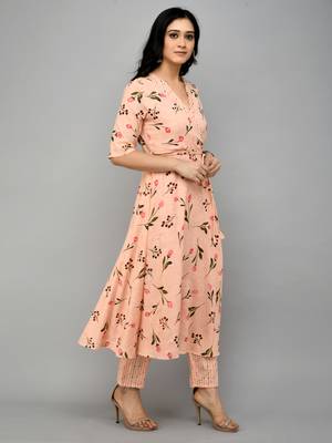 Peach Anarkali Dress set 4