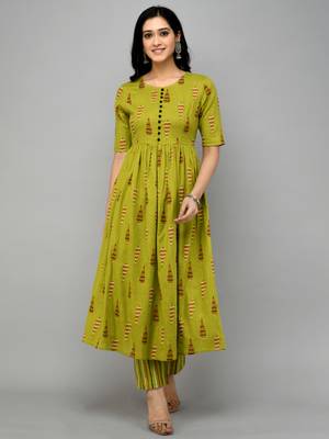 Green Anarkali Kurti Set 1