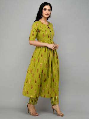 Green Anarkali Kurti Set 3