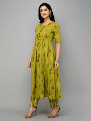 Green Anarkali Kurti Set 4
